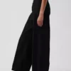 Mid Rise Poplin Relaxed Easy Wide-Leg Pants