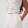 Mid Rise Poplin Relaxed Easy Wide-Leg Pants