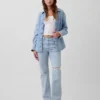 Mid Rise Relaxed Straight Jeans