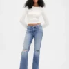 Mid Rise Relaxed Straight Jeans