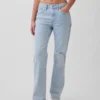 Mid Rise Relaxed Straight Jeans