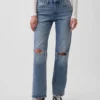Mid Rise Relaxed Straight Jeans