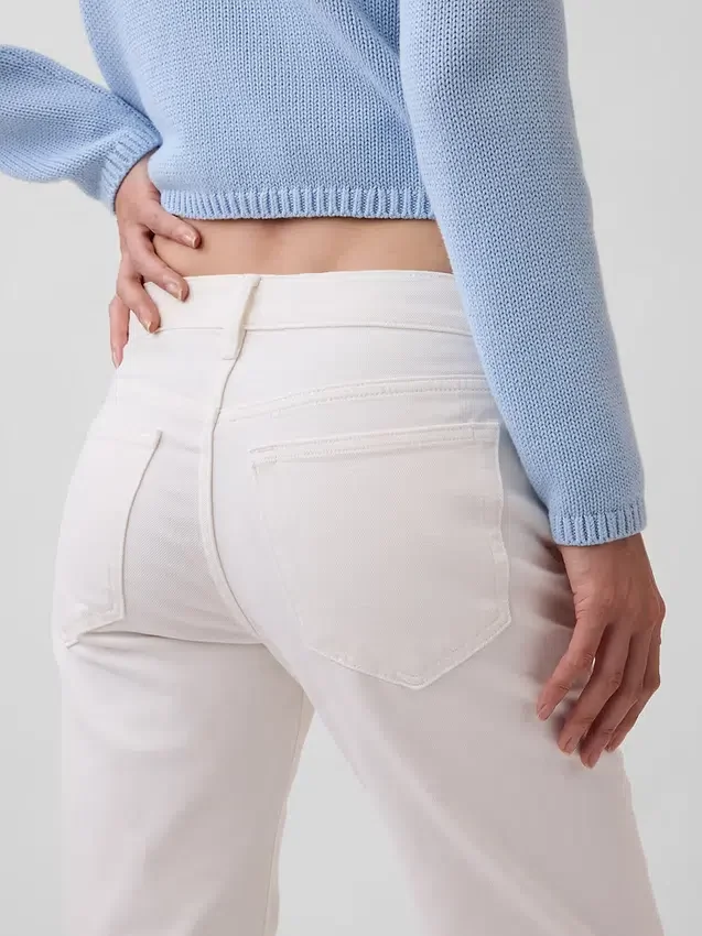 Mid Rise Relaxed Straight Jeans