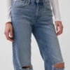 Mid Rise Relaxed Straight Jeans