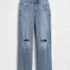 Mid Rise Relaxed Straight Jeans