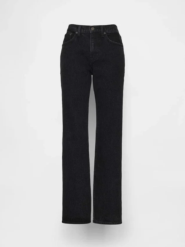 Mid Rise Relaxed Straight Jeans