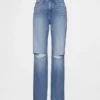Mid Rise Relaxed Straight Jeans