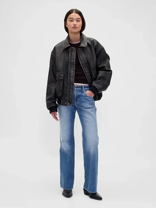 Mid Rise Rigid Relaxed Flare Jeans