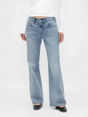 Mid Rise Rigid Relaxed Flare Jeans