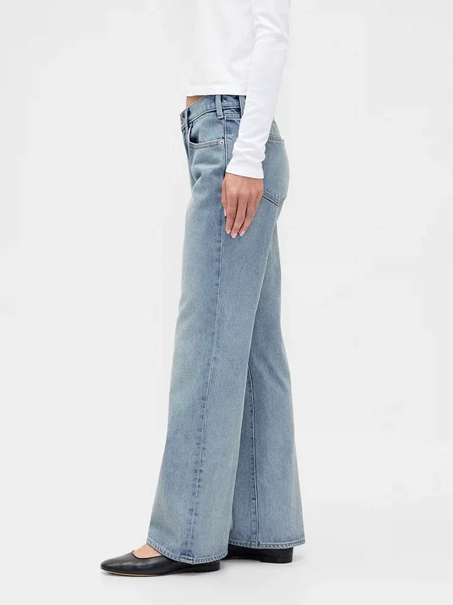 Mid Rise Rigid Relaxed Flare Jeans