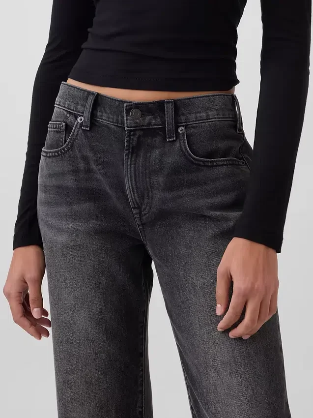 Mid Rise Rigid Relaxed Flare Jeans