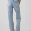Mid Rise Seamed Relaxed Straight Jeans