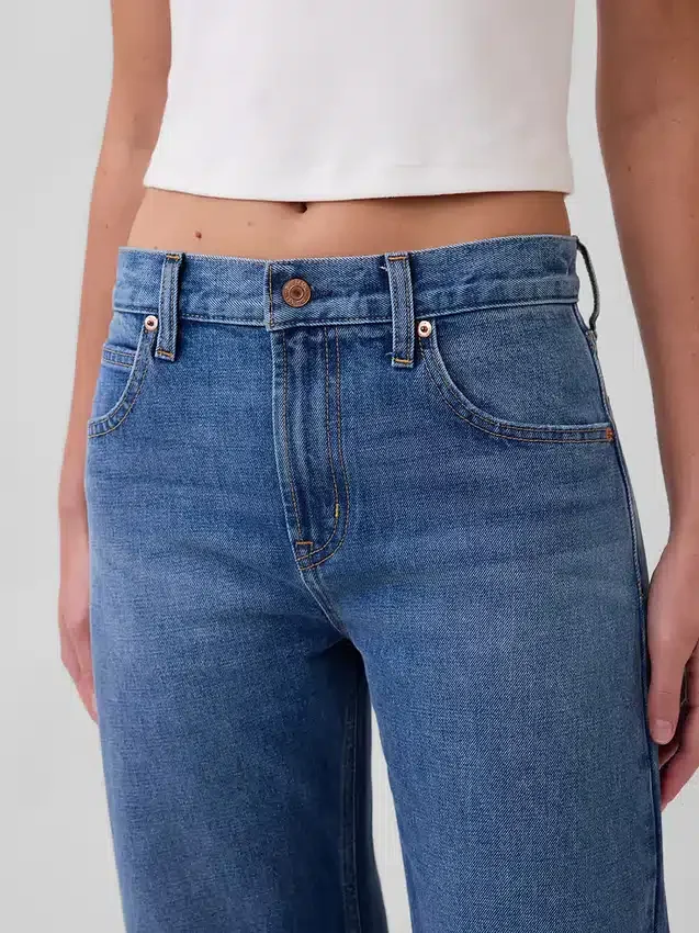 Mid Rise Slim Barrel Jeans