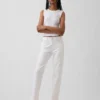 Mid Rise Split-Hem Relaxed Straight Jeans