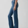 Mid Rise Split-Hem Relaxed Straight Jeans