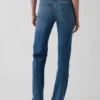 Mid Rise Split-Hem Relaxed Straight Jeans
