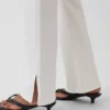 Mid Rise Split-Hem Relaxed Straight Jeans