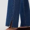 Mid Rise Split-Hem Relaxed Straight Jeans