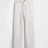 Mid Rise Split-Hem Relaxed Straight Jeans