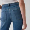 Mid Rise Split-Hem Relaxed Straight Jeans