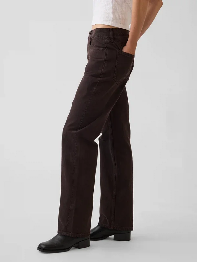 Mid Rise Straight Taper Jeans