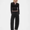 Mid Rise Twill Barrel Pants