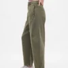 Mid Rise Twill Barrel Pants