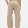 Mid Rise Twill Barrel Pants