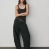Mid Rise Twill Barrel Pants