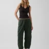 Mid Rise Twill Easy Barrel Utility Pants