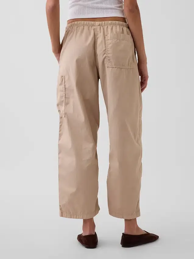 Mid Rise Twill Easy Barrel Utility Pants
