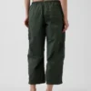 Mid Rise Twill Easy Barrel Utility Pants