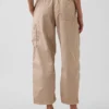 Mid Rise Twill Easy Barrel Utility Pants