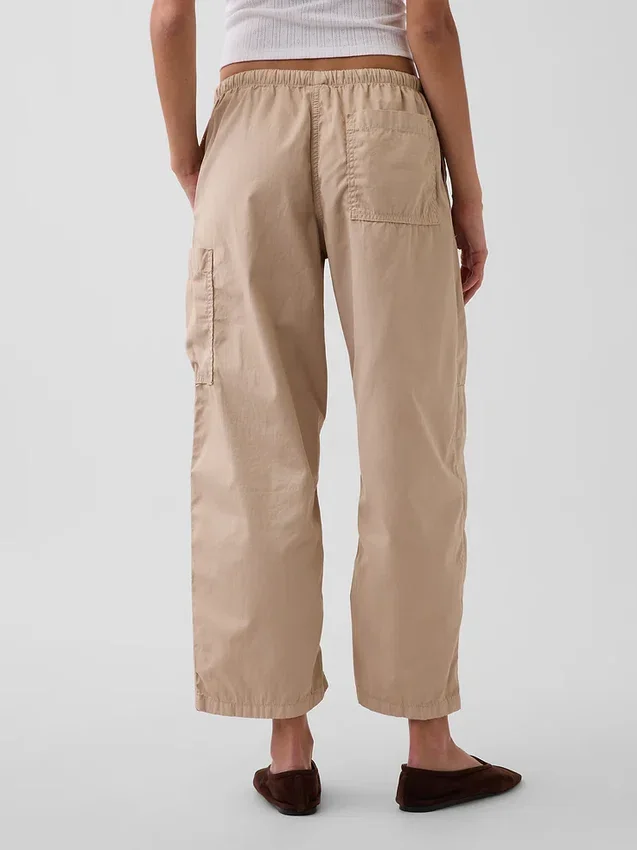 Mid Rise Twill Easy Barrel Utility Pants