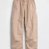 Mid Rise Twill Easy Barrel Utility Pants