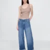 Mid Rise Ultrasoft Cuffed Baggy Jeans