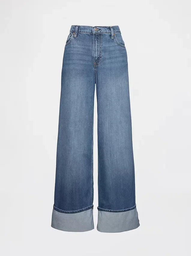 Mid Rise Ultrasoft Cuffed Baggy Jeans