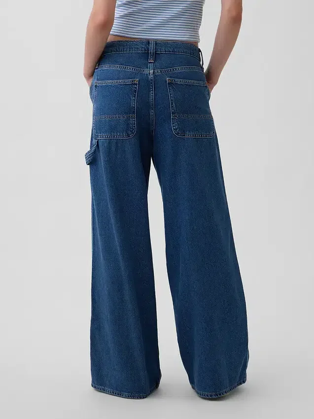 Mid Rise Ultrasoft Denim Baggy Trousers