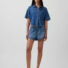 Mid Rise Ultrasoft Denim Easy Dolphin Shorts