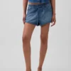 Mid Rise Ultrasoft Denim Easy Dolphin Shorts