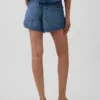 Mid Rise Ultrasoft Denim Easy Dolphin Shorts