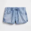 Mid Rise Ultrasoft Denim Easy Dolphin Shorts