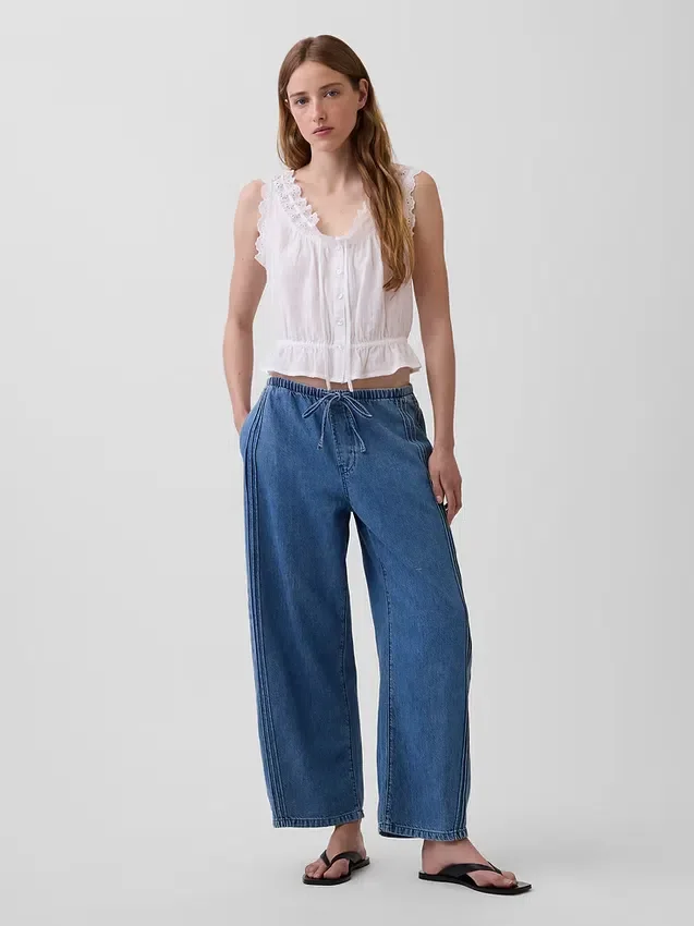 Mid Rise Ultrasoft Easy Barrel Jeans