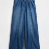 Mid Rise Ultrasoft Easy Seamed Baggy Jeans