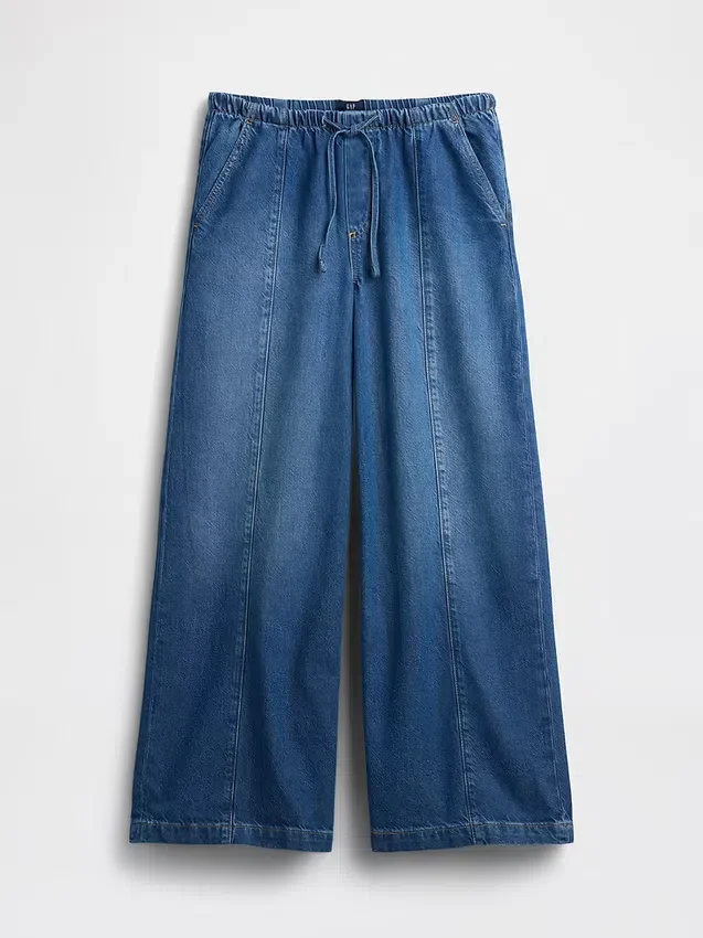 Mid Rise Ultrasoft Easy Seamed Baggy Jeans