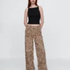 Mid Rise Ultrasoft Leopard Baggy Jeans