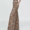 Mid Rise Ultrasoft Leopard Baggy Jeans