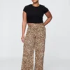 Mid Rise Ultrasoft Leopard Baggy Jeans