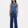 Mid Rise Ultrasoft Pleated Baggy Jeans