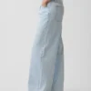 Mid Rise Ultrasoft Pleated Baggy Jeans